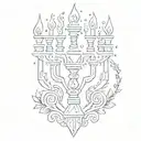 Menorah tattoo design idea