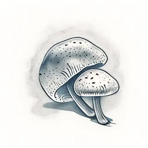 mushroom  in space tattoo design idea