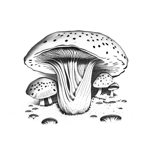 mushroom  tattoo design idea