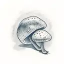 mushroom  in space tattoo design idea