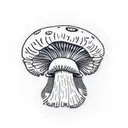 mushroom  in space tattoo design idea