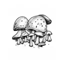 mushroom  in space tattoo design idea