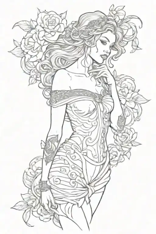 full body Aphrodite realistic sexy girl shoulder tattoo tattoo design idea