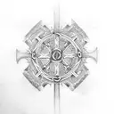 christian Celtic cross crusader tattoo design idea