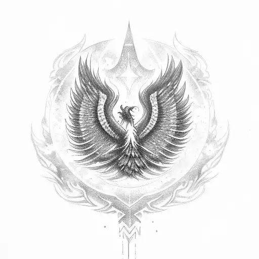 tribal phoenix with ursa major tattoo design idea