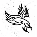 tribal phoenix with constellation of Ursa Major tattoo design idea