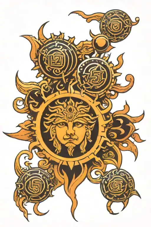 karna sun symbol tattoo design idea