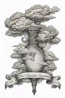 clouds and scripture 2 Timothy 1:7 tattoo design idea