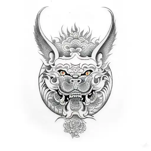 Foo Dog tattoo design idea