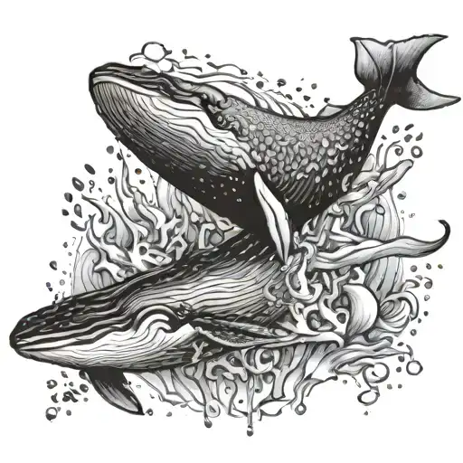 Humpback whale made of ice tattoo design idea