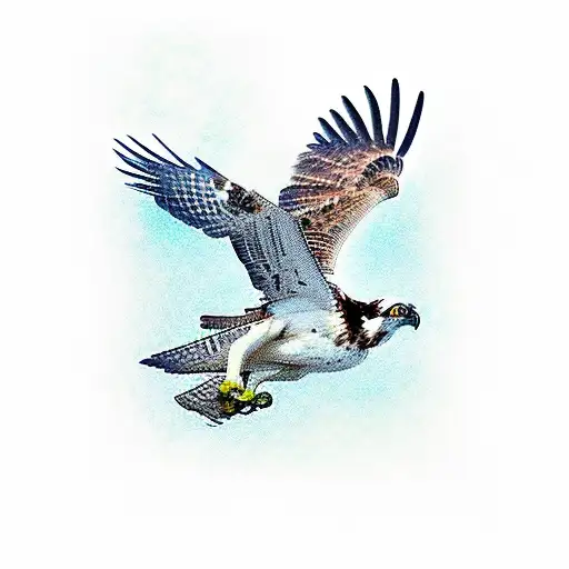 osprey in flight tattoo design idea