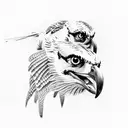 Realistic Osprey hunting tattoo design idea