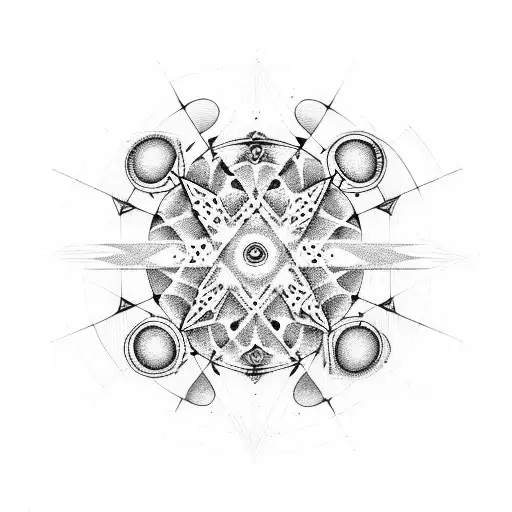 1999 men om geometry circle dots tattoo design idea