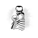 muhammad ali with a butterfly on his finger  tattoo design idea