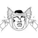 muhammad ali with a butterfly on his finger  tattoo design idea