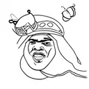 muhammad ali with a butterfly on his finger  tattoo design idea