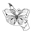 muhammad ali with a butterfly on his finger  tattoo design idea