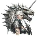 witcher, basilisk, ciri, silver sword, tattoo design idea