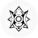 art deco circle tattoo design idea