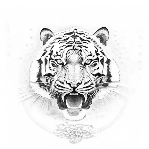 thai style tiger tattoo large tattoo design idea