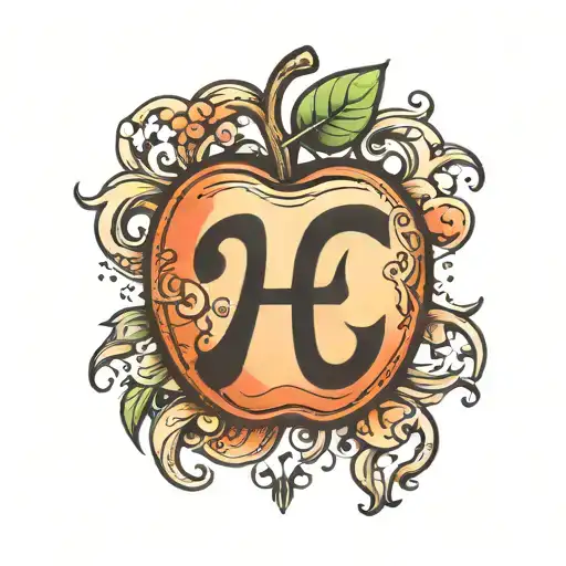 apple with psi symbol intertwined tattoo design idea