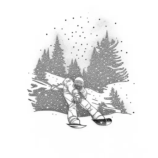 snow snowboarding tattoo design idea