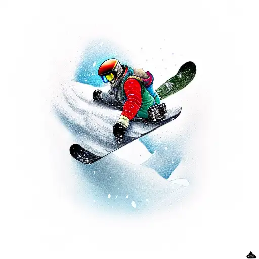 snow snowboarding tattoo design idea