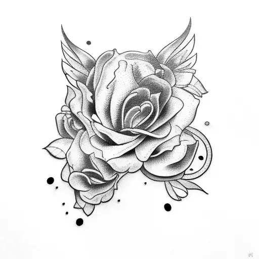 girly sisters tattoo design idea