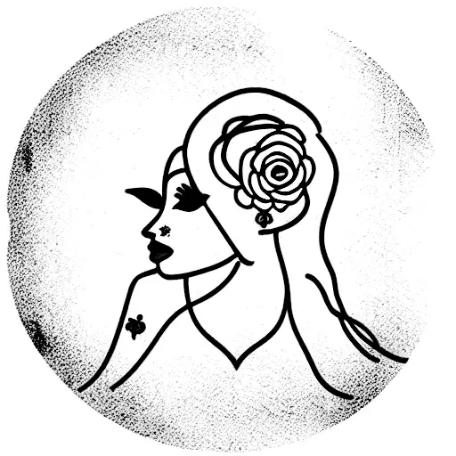 sister pink girly tattoo design idea