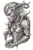 Elf cyborg tattoo design idea