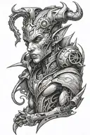 Elf cyborg tattoo design idea