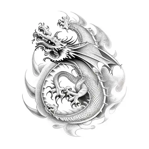 dragon Phoenix tattoo design idea