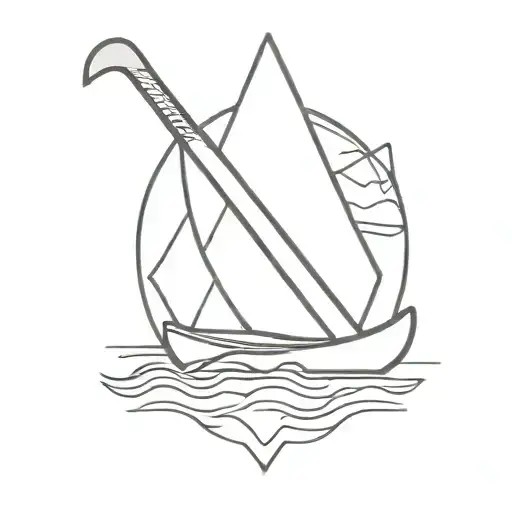 canoe paddle tattoo design idea