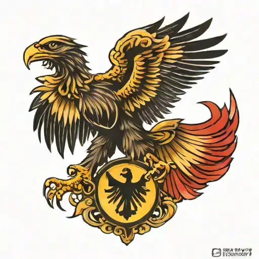"121" and German federal eagle  tattoo design idea