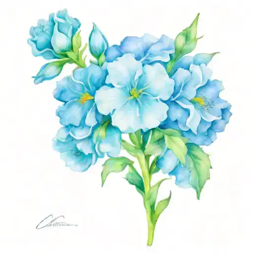 carnation, snow drop, violets and primrose flower tattoo design idea