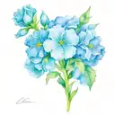 carnation, snow drop, violets and primrose flower tattoo design idea