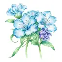 carnation, snow drop, violets and primrose flower tattoo design idea
