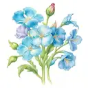 carnation, snow drop, violets and primrose flower tattoo design idea
