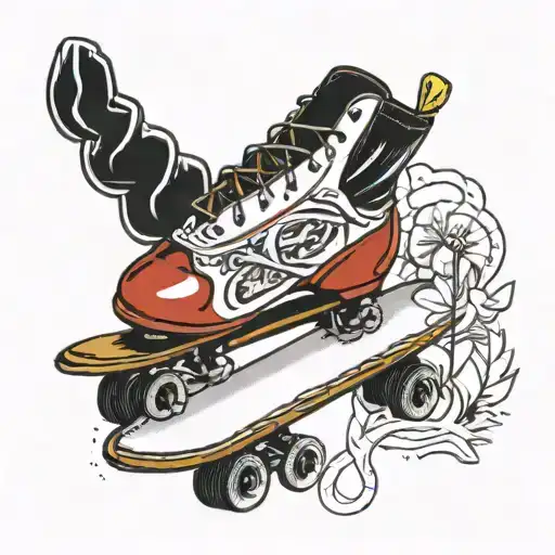 skate, rock tattoo design idea