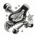 skate, rock tattoo design idea