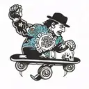 skate, rock tattoo design idea