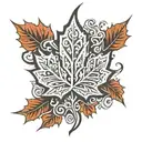 a Maori style Canadian maple leaf tattoo design idea