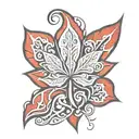 a Maori style Canadian maple leaf tattoo design idea
