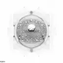 A futuristic computer chip design with the planet Jupiter integrated into it, symbolizing the fusion of technology and spirituality tattoo design idea