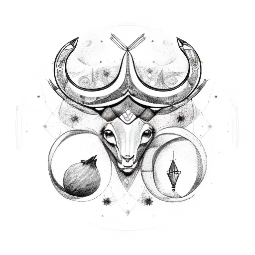 combination of zodiac signs, mother Taurus, father sagittarius and daughters pisces libra scorpio tattoo design idea