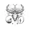 combination of zodiac signs, mother Taurus, father sagittarius and daughters pisces libra scorpio tattoo design idea