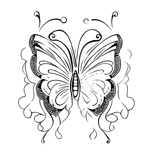 stencil butterfly  tattoo design idea