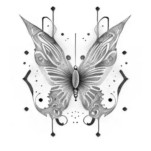 stencil butterfly  tattoo design idea