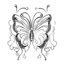 stencil butterfly  tattoo design idea