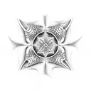 Sand Dollar with swirls tattoo design idea